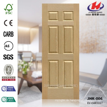 JHK-006 Economy 6 Panels Top Beliebte Kanada Wohnung Bau EV ASH Mold Veneer MDF Innen-Tür-Panel